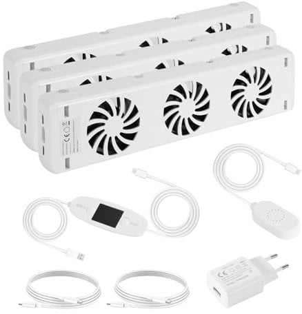 Izrielar Heizkörper Ventilator 3 Stück, Ventilatoren für Unterheizungen und Heizkörper, Heizungsventilator zum Sparen von Energie und Heizkosten