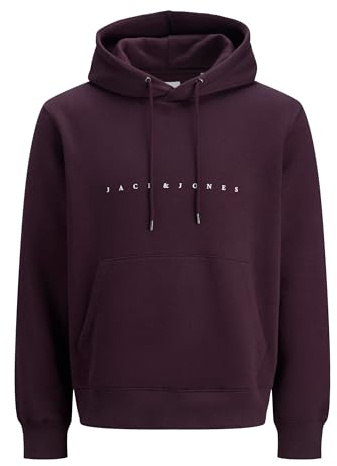 JACK & JONES Men's Jjestar Jj Sweat Hood Noos Pls Hoodie, Plum Perfect, 3XL