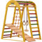 Kletterdreieck Indoor-Spielplatz aus Holz für Kinder - Kletternetz, schwedische Leiter, Ringe, Rutsche - Ideal für 1 bis 5 Jahre - Trägt (Gelb)