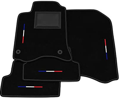 Tapis de Sol compatibles avec Renault Laguna 3 - Coupé 2008-2015, Broderie Drapeau, kit de Tapis de Voiture personnalisé, Tapis de Voiture, Tapis de Voiture