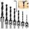 NVGFTG 7 Stück HSS 5 Flute Senker Bohrer Set 3 4 5 6 7 8 10 mm Senkbohrer mit Inbusschlüssel, Screwdriver Reibahle Holzverarbeitung Countersink Drill Werkzeug für Holz, Kunststoff