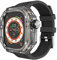AMSOH Kit di modifica della cassa dell'orologio e del cinturino dell'orologio, per Apple Watch Ultra 49 mm, trasparente, mod kit di copertura per cinturino sportivo, per iWatch 49 mm Ultra bracciale,
