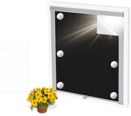 Tela Oscurecedora 145x100cm, 100% Tela para Cortinas Opacas, Oscurecedora Sin Taladro Cortinas Opacas, Protección Térmica para Interiores, Estor Opaco Sin Taladrar para Ventanas Techo Puertas