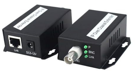 Kit extensor coaxial IP sobre cable coaxial de hasta 500 m, extensor Ethernet para cámaras CCTV de seguridad IP