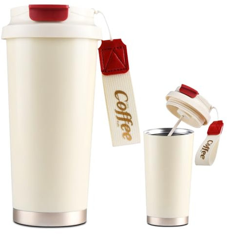 Moorstdel Electric Stirring Travel Mug - Stainless Steel Insulated Tumbler - Leak-Proof Design, BPA-Free, Double Wall Vacuum Flask for Office, Gym, Commute, Home