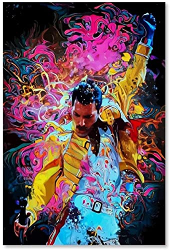 ERUZO 5D-Diamantmalerei, Diamantbilder für Erwachsene und Kinder, Musikposter, Queen Freddie Mercury, DIY, Kreuzstich, Kunsthandwerk, Kristall, 40 x 40 cm