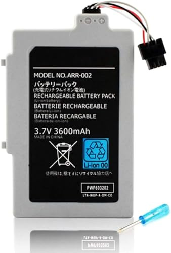 Batterie de Rechange pour Manette de Jeu WiiU 3600 mAh Haute Capacité pour N WIIU Gamepad WUP-010/ WUP-012 avec Outils