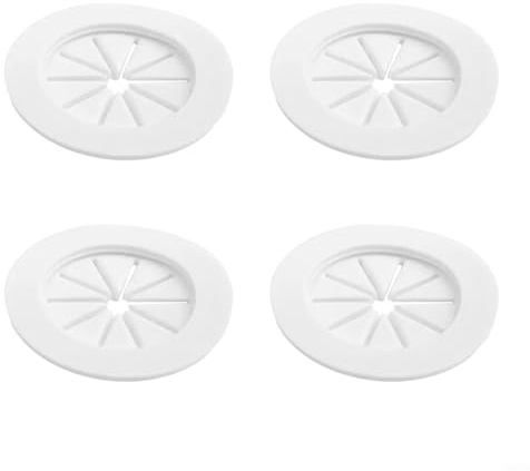 4PCS Round Cable Hole Covers PVC Desk Wire Grommet Inserts 55mm Fit 40mm Apertures Electrical Wiring Port for Computer Office Table Cabinet Tidy Management(White)