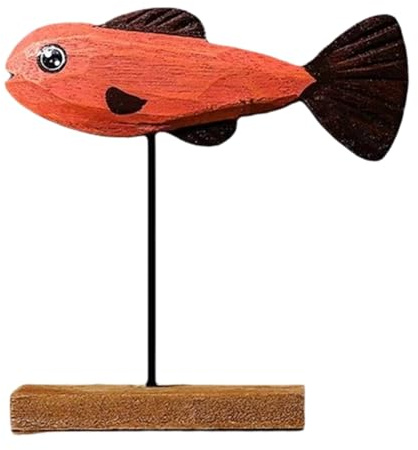Aboiled Wooden Fish Statue Nordic Home Decorations Fish Sculpture Ornaments Living Room Bedroom Restaurant Decoration C