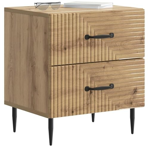 vidaXL Nachttisch 2 pcs Artisan-Eiche 43 x 34,5 x 47,5 cm, Geräumiger Nachttisch, Vintage Bettseite, schicke Box für Schlafzimmer, Holz-Design zum Organisieren