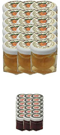 Amors Mispelchen Apfellikör mit Mispel im 2cl Glas 18 Stück + Amors Himbeerchen Himbeer-Vanille-Likör mit Himbeeren im 2cl Glas 18 Stück