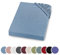 sleepling Biber Spannbetttuch, Feinbiber Spannbettlaken, Made in Germany, 100% Baumwolle, Matratzen bis 23 cm Höhe, Rundum Gummizug, Ökotex, waschbar 60 Grad, 100 x 200, hellblau