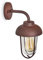 Außenwandleuchte Poznan, Wandlampe aus Metall/Glas in Rost, Wandleuchte in Retro-Optik für den Eingangsbereich, E27-Fassungen, Außenleuchte mit Echtglas, ohne Leuchtmittel