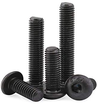 BOZONLI Halbrundkopfschrauben, Linsenkopfschrauben mit Innensechskant Kohlenstoffstahl, Schwarz, M8×20mm,10 Stück