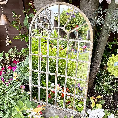 Darthome Ltd Metal Arched Wall Mirror Large Garden Antique Gothic Vintage Arched Window Door
