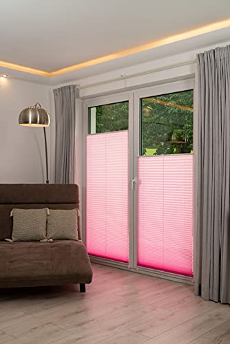 Khome Klemmfix-Plisse pink Lichtschutz Moderne Crushed Optik 70 x 130 (B x L)