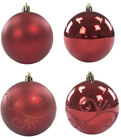 Weihnachtskugeln Set Ø 6 cm - 24 Stück rot Christbaumschmuck Deko Kugeln
