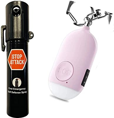 Kit de Survie : Spray Anti-Agression 20 ML et Alarme d'urgence 130 DB - Défense Personnelle Anti-Agression Rose – Renforcez Votre Sécurité en Toute Discrétion