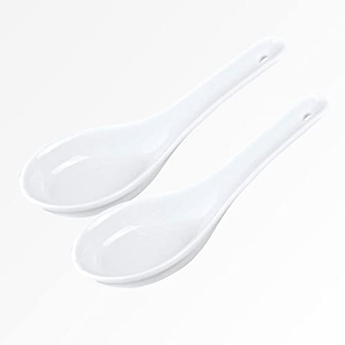 ToKYO Design White Series Suppen-Löffel-Set, 2 Stück Asia-Löffel, weiß - asiatisches Porzellan im japanischen