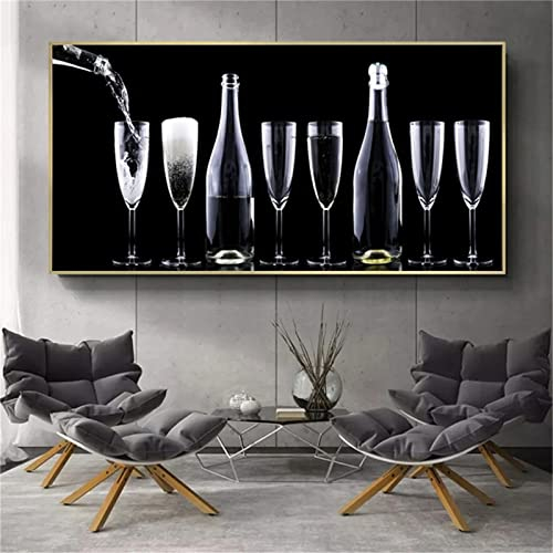 DIY 5D Diamond Painting Kits for Adults Kids, Red Wine Glass Diamond Art Painting Kit Full Drill Pictures Rhinestone Cross Stitch Embroidery Crafts, for Home Wall Decor Square Drill 80x160cm(32x64in)