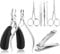BEZOX Maniküre Set, 5pcs Nagelzange Nagelknipser Nagelschere Tools Kit, Pediküre Fußnagelzange, Edelstahl Profi Nagel Hautzangen, Nagelfeile, Nagelhautschieber, Nagelhautmesser