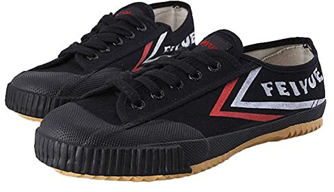 Chaussures d'arts Martiaux Unisexe Tai-Chi Baskets Shaolin Moine Chaussures d'arts Martiaux Mode Qigong Formateurs,Noir,41 EU