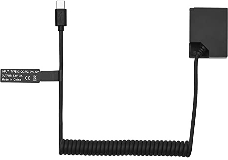 Andoer NP-W126 Dummy-Akku, Adapter, USB-C-Koppler, Dummy-Akku-Koppler mit Federstromkabel, Ersatz für X100F X100V X-S10 X-E3 X-A5 X-A7 T2 X-T3 X-T20 X-T200