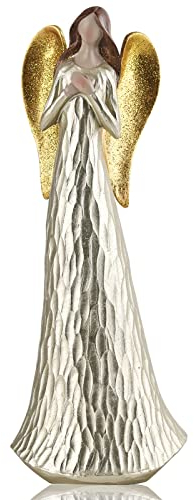 oliruim Goldene Engel-Dekoration, Statue, Gedenkgeschenke, betender Engel, goldene Heimdekoration, Statue, Ermutigung, Liebe, Dankbarkeit, Trauer, Freundschaftsgeschenke, 24,9 cm Höhe
