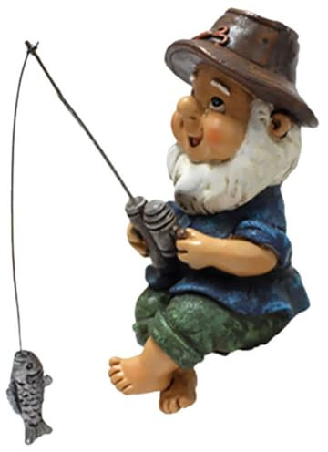 YARNOW Dekorative Ornamente Angel- Kinder- Mini-Harzfiguren Harz-Zwerg-Statue Fischer-Skulptur Mini-Puppen-Statuen Harz-Verzierung Angeln Zwerg-Ornament Hof-