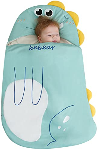 Bebamour Baby Schlafsack 0-18 Monate Niedlich Junge Mädchen Schlafsack Baby Wrap Blanket (Blue Dino/50-85cm/For 0-18Months)