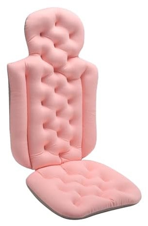 LOVIVER Bath Pillow Headrest Pillow Portable Comfortable Breathable Bathtub Cushion Mat SPA Pillow with Headrest for Bathing Soak SPA, Pink
