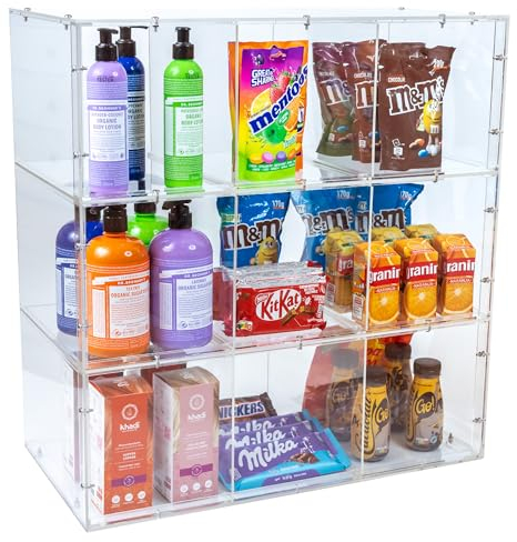 Setzkasten Acryl mit Einlegeböden | Acrylglas Vitrine klein | Setzkasten mit Scheibe für Pop Figuren | Acryl Vitrine für Parfum | Plexiglas Vitrine für Modellautos etc. | Retail Display Case
