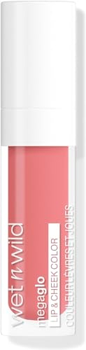 Wet n Wild Mega Glo Lip & Cheek Color, Lippen- und Wangenfarbe mit Zartmattem Finish, Leichte und Aufbaubare Formel für eine Natürlich Wirkende Röte, Rosige Romantik