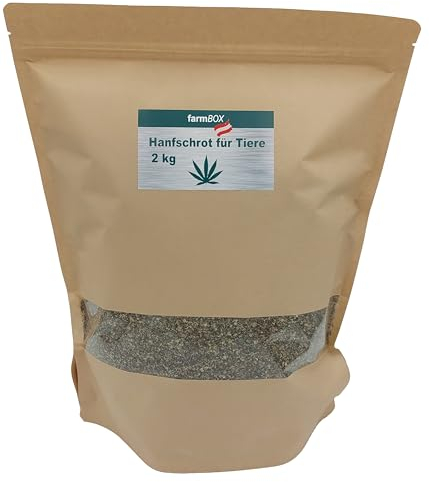 farmBOX Pferdehanf Hanfsamen geschrotet Hanfschrot für Tiere (2kg)