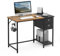 Mondeer Schreibtisch, Computertisch mit Schubladen und Kopfhörer Halter, 100x50x76cm, für Büro Arbeitszimmer Wohnzimmer, Vintage Braun und Schwarz