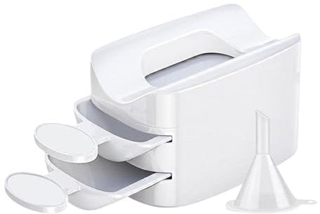 Dip Powder Tray - Double Layer Powder Glitter Saver Container | 2-in-1 Dip Powder Recycling Case | Nail Powder Dip Kit Starters Set | Nail Powder Recycling Tray System for French Manicure and Home