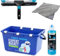 Vero Shine Fensterputzer Set, Fensterputz Set mit Fensterwischer (35cm), Glasreiniger (500ml), Bambus-Fenstertuch (40x40cm) und 18l-Eimer mit Trocknungshaken