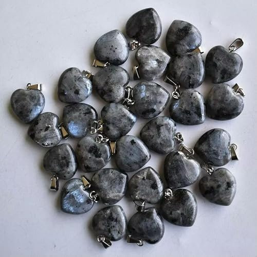 50 Stück natürlicher Schimmerstein-Herzanhänger, 20 mm, Edelstein zur Schmuckherstellung