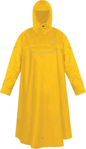 normani Unisex Regenponcho EXTRA Lang mit Ärmeln und Brusttasche für Damen und Herren - Brusttasche und 3M™ Scotchlite™ Reflektor - 100% Winddicht - 100% Wasserdicht Farbe Gelb Größe S/M