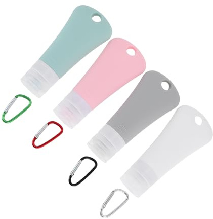 LIFKOME 4sätze Lotusspender Aus Silikon Reiseflaschen Für Duschgel Make-up Und Proben Wiederverwendbare Leere Silikonflaschen Mit Weitem Öffnungsdesign