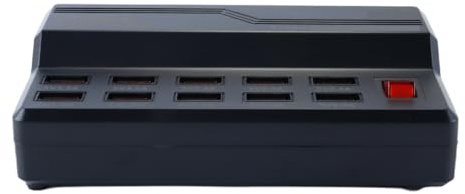 Ausi Chargeur USB 5 V 12 A 10 ports avec interrupteur d'alimentation, station de charge rapide USB pour téléphone, tablette, haut-parleur, bureau, maison