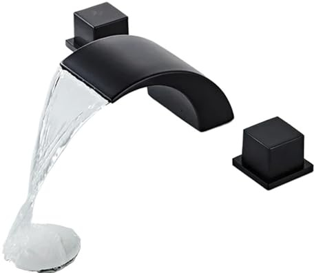 Grifo for lavabo de baño de 3 orificios, cascada, agua fría y caliente, mezclador for bañera, juego de tres piezas