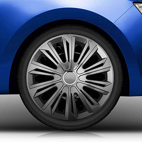 Autoteppich Stylers 15 15 Zoll Radkappen/Radzierblenden 006 Graphit (Farbe Graphit), passend für Fast alle Fahrzeugtypen (universal)