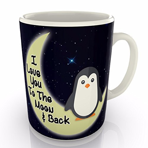 grabmybits I Love You to The Moon and Back Penguin Mug