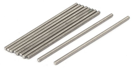 sourcing map 10 Stück Gewindestangen M3x80mm Edelstahl 304 Gewindestift Metrischem Vollgewinde Bar Gewindestäbe für Befestigung CNC-Werkzeugmaschinen 3D-Drucker Industrie Geräte