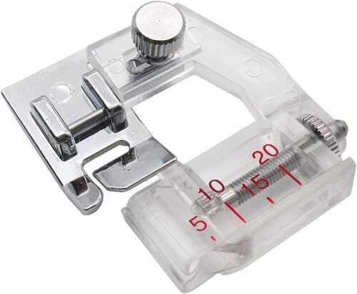 Bandeinfasser-Nähfuß/Einfassfuß/Schrägbandeinfasser (verstellbar von: 5-20mm) für z.B.: AEG, Brother, Babylock,Kenmore, Necchi, Pfaff, Singer, W6 UVM. Nähmaschinen (Snap-On 6mm)