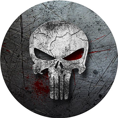 Tapis de souris HobbyElx Motif Punisher Noir et Blanc 20 cm x 10 cm Plastique Caoutchouc Antidérapant