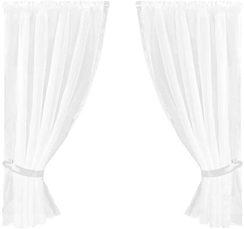 Gardinenset mit Stangendurchzug, Serie: Satin ca. 140x120 cm Auswahl: weiß - Champagner