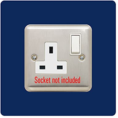 Single Socket Surround | Square | Acrylic Back Panel or Finger Plate | Light Switch Plug (Navy)