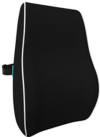 bonmedico Cuscino per sedia da ufficio, casa, ufficio, Auto, cuscino lombare ergonomico, supporto lombare in Memory Foam, Wellness XX-Small, Nero (Größe S)